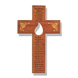 MEMORIAL CROSS 10" BEVELED EDGES GOLD CARVED ART